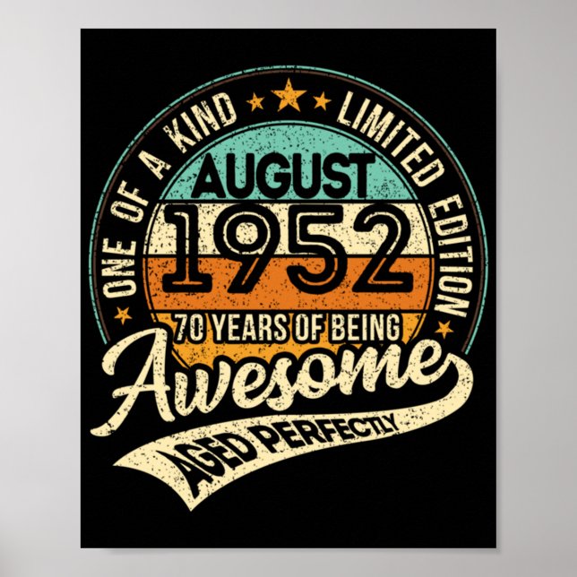 Póster Una especie - Nacida en agosto de 1952 - 70 años d (Frente)