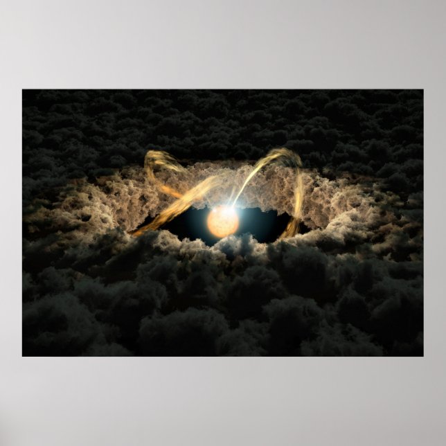 Póster Una Estrella Rodeada De Un Disco Protoplanetario (Frente)