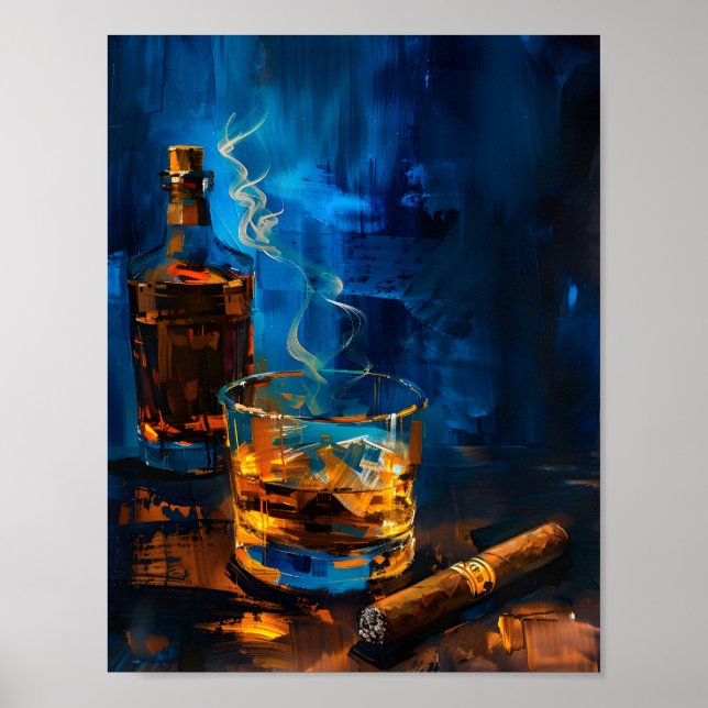 Póster Una exploración cubista de la armonía del cigarro  (Frente)