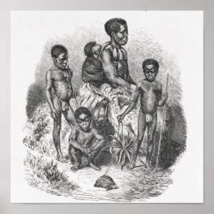 Póster Una familia del Zulú de la historia de la
