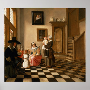 Póster Una familia en un interior