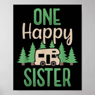 Póster Una Feliz Campista Hermana Feliz Fiesta de Cumplea