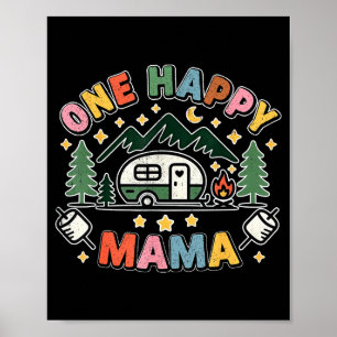 Póster Una Feliz Mamá Campista Primera Cumpleaños Camping
