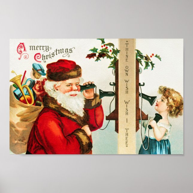 Póster Una Feliz Navidad (aprox. 1900) santa (Frente)