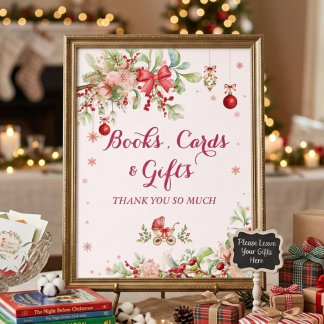 Póster Una fiesta de baby shower de Navidad invernal aleg