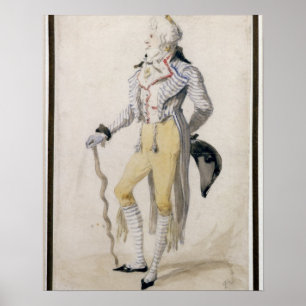 Póster Una figura masculina elegante, 1793 (lápiz y c/c e