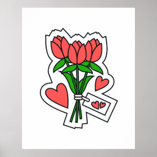 Póster Una Flor Con Un Mensaje De Amor
