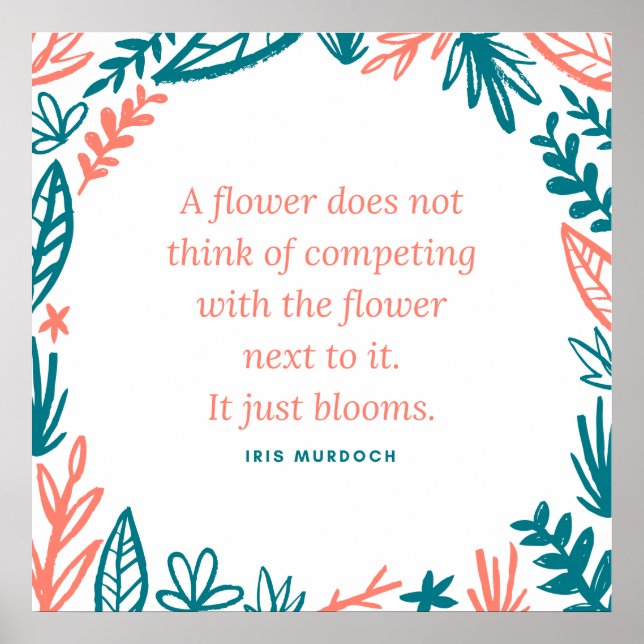 Póster 'Una flor no piensa en competir' (Frente)