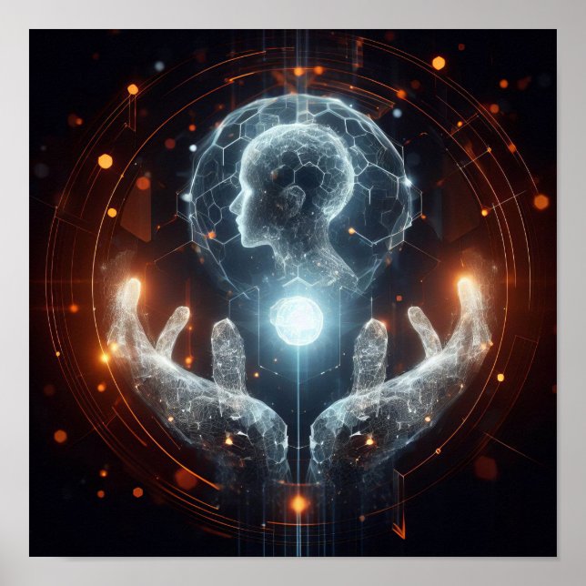 Póster Una forma de vida digital transformándose en espac (Frente)