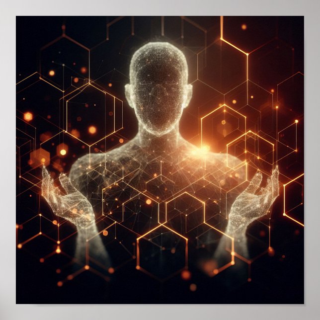 Póster Una forma de vida digital transformándose en espac (Frente)