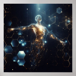 Póster Una forma de vida digital transformándose en espac