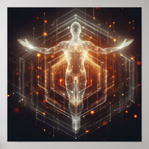 Póster Una forma de vida digital transformándose en espac