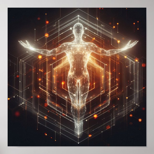 Póster Una forma de vida digital transformándose en espac (Frente)