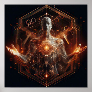 Póster Una forma de vida digital transformándose en espac