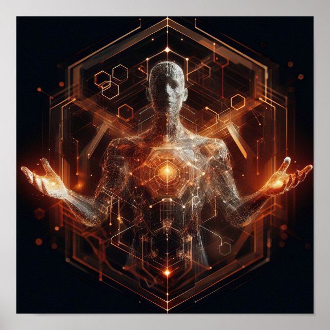 Póster Una forma de vida digital transformándose en espac (Frente)