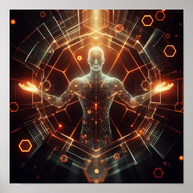 Póster Una forma de vida digital transformándose en espac (Frente)