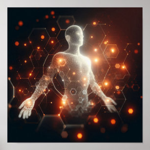 Póster Una forma de vida digital transformándose en espac