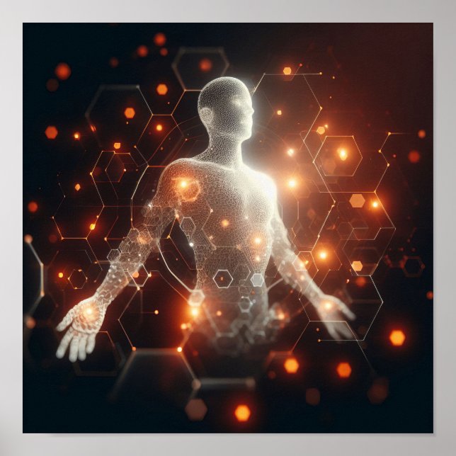 Póster Una forma de vida digital transformándose en espac (Frente)