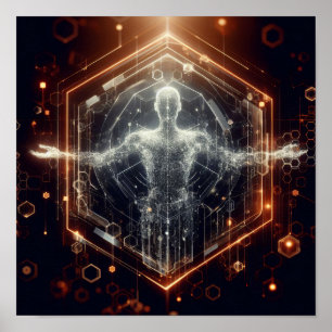 Póster Una forma de vida digital transformándose en espac