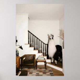 Póster Una Fórmula Bauhaus Abstracta Japonesa de Llama de