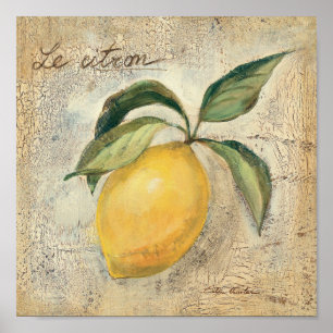 Póster Una fruta amarilla del limón