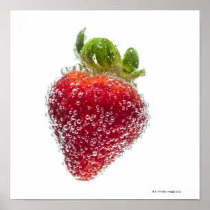 Póster Una fruta orgánica madura jugosa de la fresa