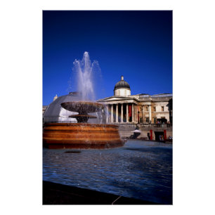 Póster Una fuente Trafalgar Square London