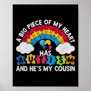 Póster Una gran pieza de mi corazón tiene autismo y es mi