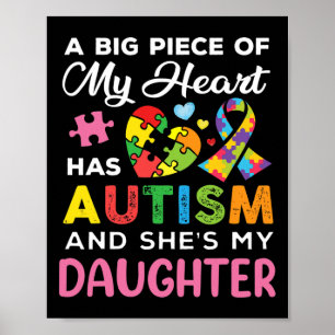 Póster Una Gran Pieza De Mi Corazón Tiene Autismo Y Es Mi