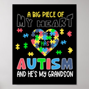 Póster Una gran pieza de mi corazón tiene autismo y es mi