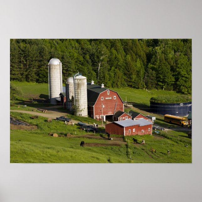 Póster Una granja en Barnet Center, Vermont. Connecticut (Frente)