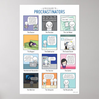 Póster Una guía de campo para el Poster de procrastinador