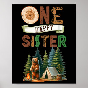 Póster Una hermana feliz campista primer cumpleaños campi
