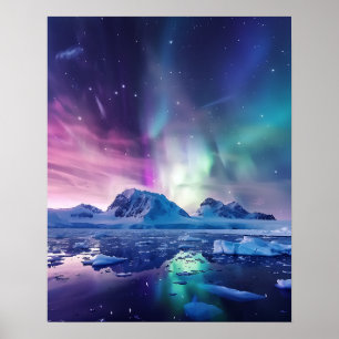 Póster Una hermosa Aurora Boreal
