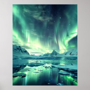 Póster Una hermosa Aurora Boreal