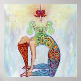 Póster Una hermosa imagen de una mujer meditando