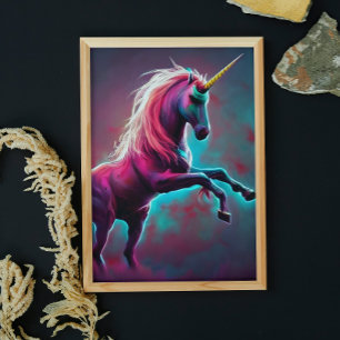 Póster Una IA gótica arcoiris oscura Unicornio creó arte
