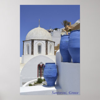 Póster Una iglesia en Santorini, Grecia