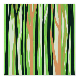 Póster una imagen abstracta y estilizada de un bosque