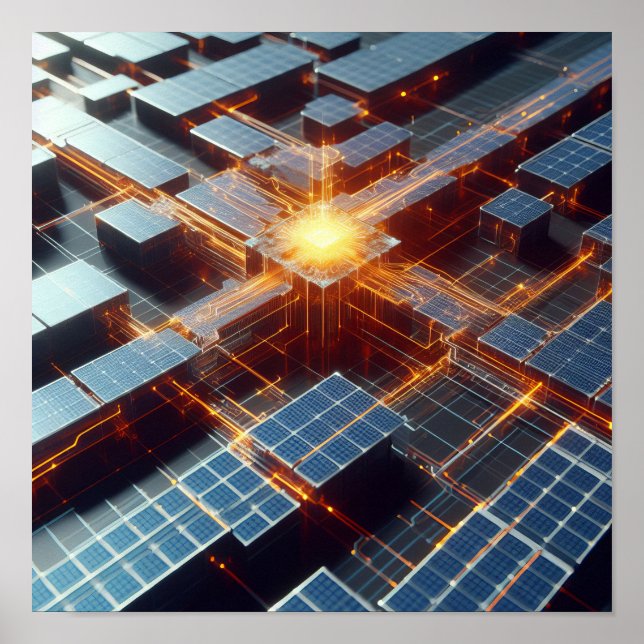 Póster Una imagen de fondo de circuitos electrónicos (Frente)