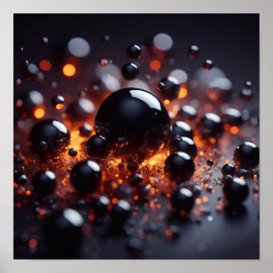 Póster Una imagen de fondo de orbitas negras y doradas br