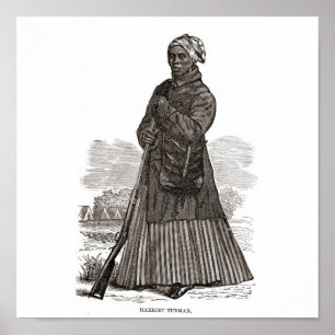 Póster Una imagen del grabar en madera de Harriet Tubman,