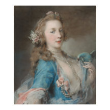 Una joven con un loro