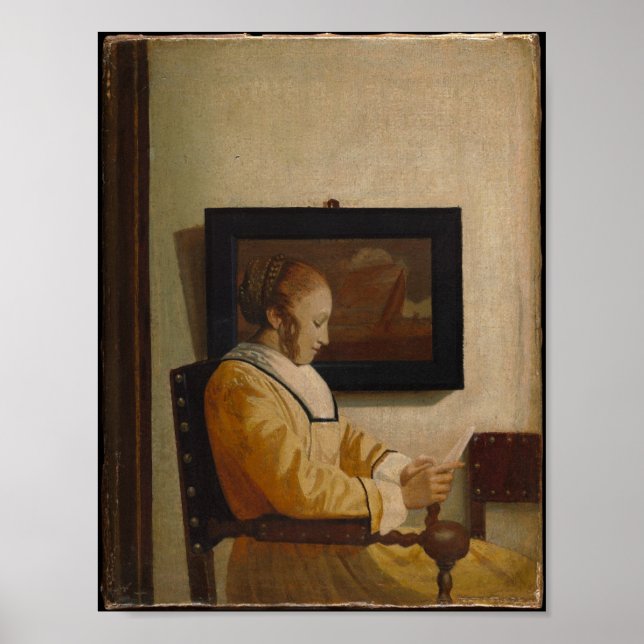 Póster Una joven leyendo — Retrato de viejo maestro (Frente)