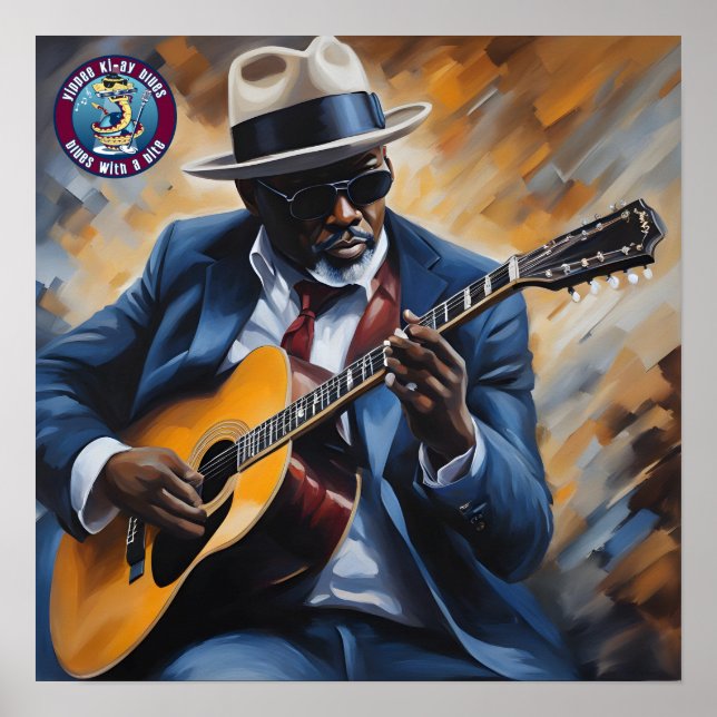Póster Una Leyenda Blues Tocando La Guitarra (Frente)