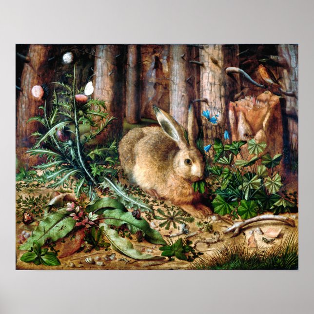 Póster Una liebre en el bosque (Frente)