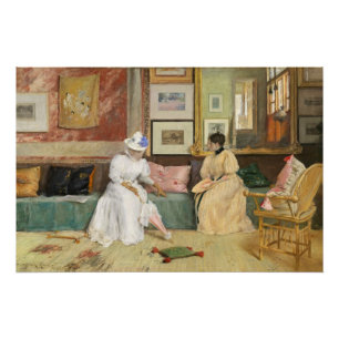 Póster Una llamada amistosa, 1895 (aceite en lona)
