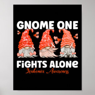 Póster Una lucha sola contra la leucemia Naranja Concienc