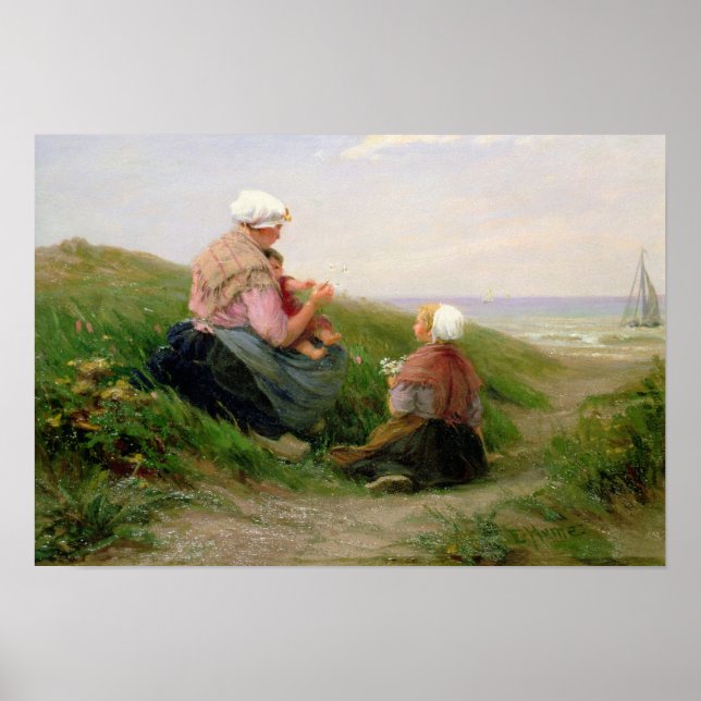 Póster Una madre y sus hijos pequeños (Frente)