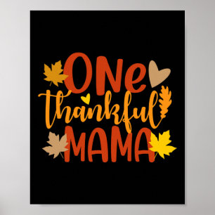 Póster Una mamá agradecida otoño caída madre Acción de Gr